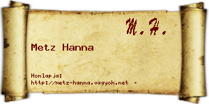 Metz Hanna névjegykártya